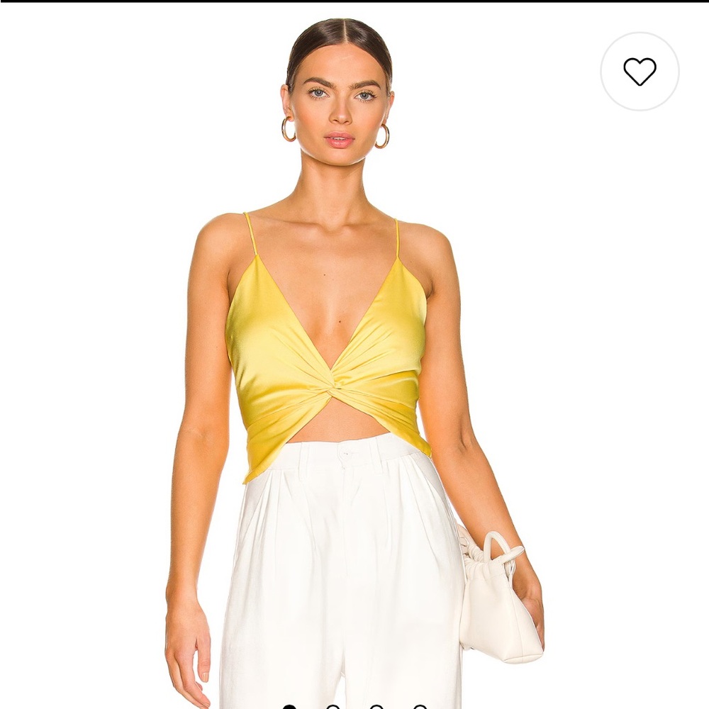 NWOT! More To Come Anais Twist Front Top in Yellow, Sz S *Sold out online!*